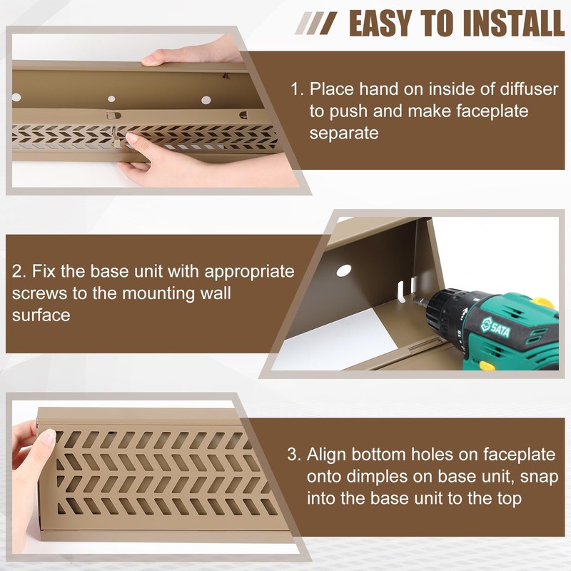 Blulu 2 Pack 18 Inch Baseboard Register Vent Duct Opening