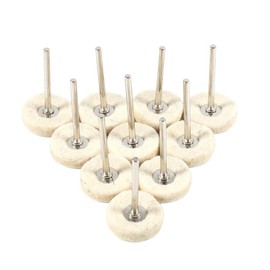 Gorgeri Polishing Buffer Wheels, 10 Pieces 25 mm Wool Felt Polishing Buffing Drill Mill Wheel Brushes with Handle for Rotary Tool - Wool Polishing Buffing Wheels, Felt Polishing Buffing Wheels,