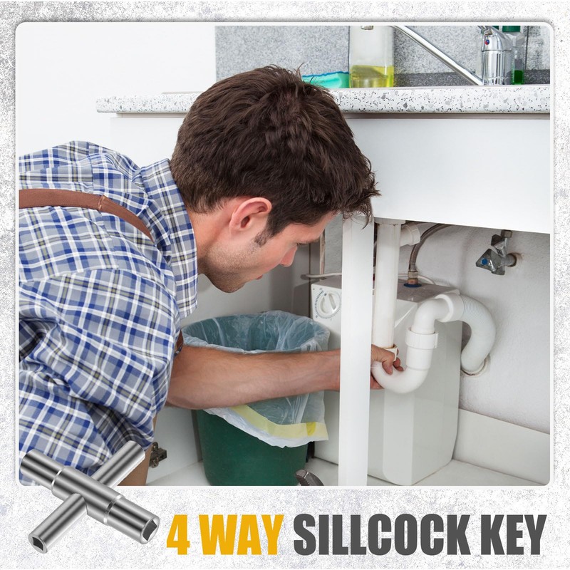 GlamRays Square Key, 4-Way Inner Dimensions 6.5 mm/7 mm/8 mm/9