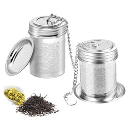 Infusores de Té para Té Suelto, 2 Pcs Infusor de Te, Codores de Té de Acero Inoxidable 18/8, Filtro de Té de Malla Extra Fina, Ideal para Preparar Té, Especias y Condimentos (cilindro)