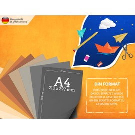 Coloured Paper 27 Sheets Printer Paper A4 130 g Natural, Yellow, Sun, Sand, Brown, Ochre – Premium – Blank for Postcards, Letters, Blue Angel & PEFC Certified – Made in Germany