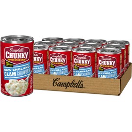 Campbell's Chunky Soup, New England Clam Chowder, 18.8 Ounce Can (Case Of 12)