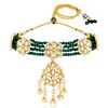 Aheli Green Kundan & Beads Studded Necklace Dangle Earrings Jewellery