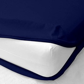 Twin Size Zipper Fitted Sheet 8 Inch Deep Pocket - 1 Piece Zipper Fitted Sheet Only - 1000 Series Microfiber Zipper Fitted Sheet - Hotel Quality Brushed Microfiber Bottom Sheet, Navy Blue