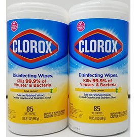 Clorox Disinfecting Wipes Crisp Lemon Scent 85ct Pack of 2 170 Count Total