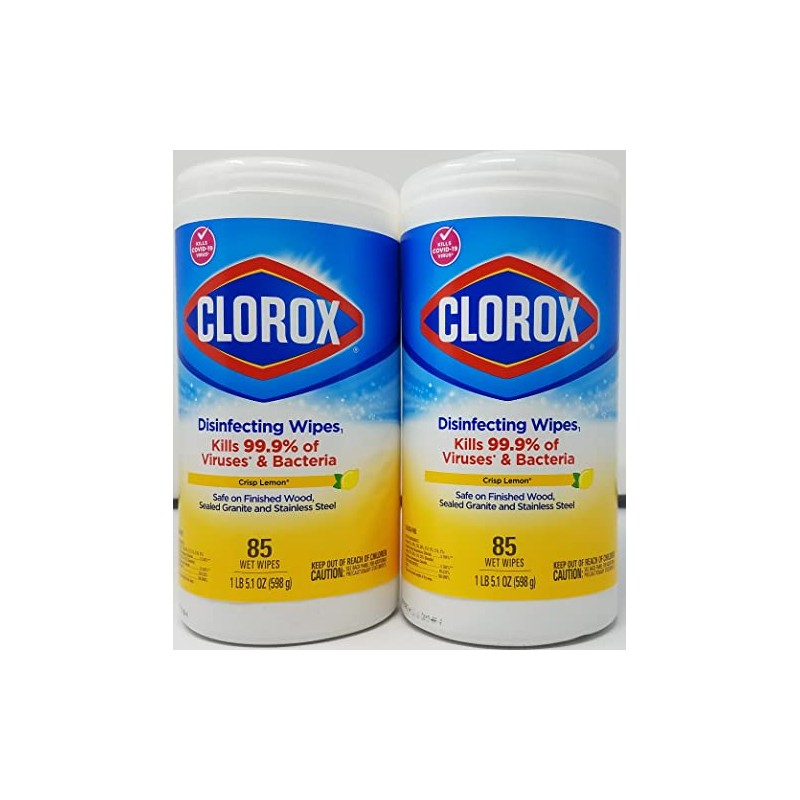Clorox Disinfecting Wipes Crisp Lemon Scent 85ct Pack of 2