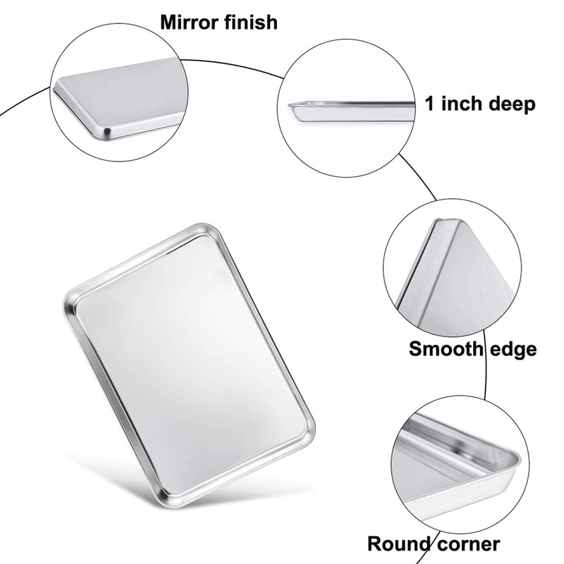 TeamFar Toaster Oven Tray and Rack Set, 9.3’’ x 7’’
