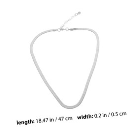 PACKOVE Flat Snake Chain Choker Necklace Herringbone Collarbone Chain for Women Stylish Textured Neck Decoration Jewelry gift for for for for for for for for Parties and Dancing