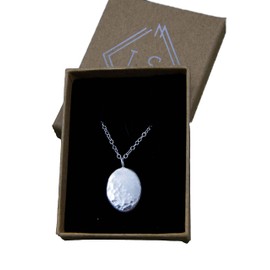 Silver Pebble pendant - Sterling silver nugget necklace - hammered silver necklace - Reflections on the Sea - sea inspired- made in Cornwall