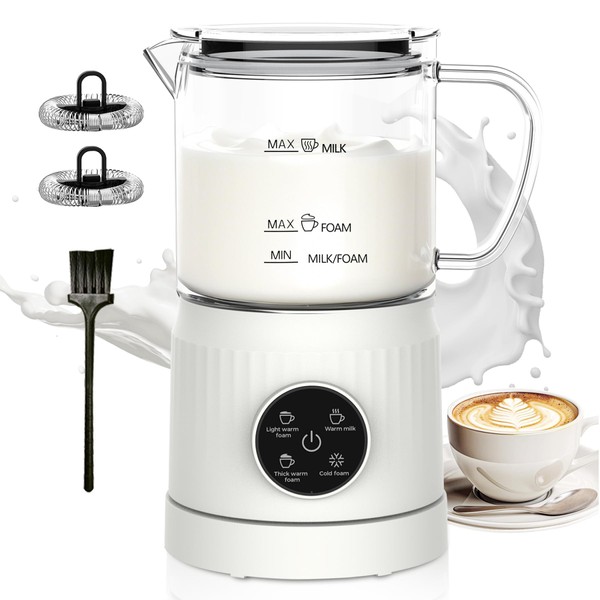Casimhu 4-in-1 Milk Frother, Electric Milk Frother and Steamer with