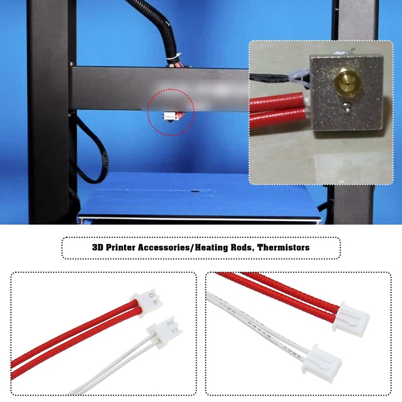 YINETTECH Pack of 4 3D Printer Heating Rod Thermistor Kit