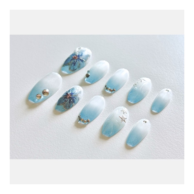 [Neat Serene] Handmade nail tips - Stiletto / [청초 Serene]