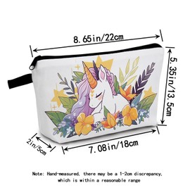 MoCaliduccious Unicorn Print Cosmetic Bag for Women Sister Holiday & Birthday Gift Idea Travel Makeup Organizer with Zipper Stylish Toiletry Pouch