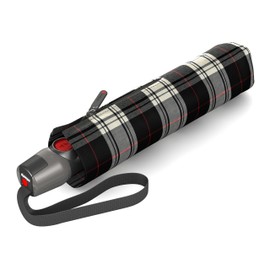 Knirps T.200 Duomatic Animal Pocket Umbrella – Automatic Open and Closing – Stormproof – Windproof – Animal Look Duomatic, Check Grey