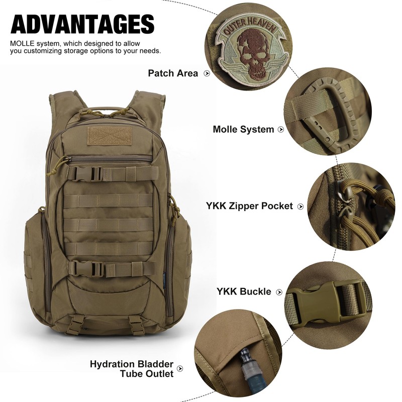 Mardingtop 28L Tactical Backpacks Practical Military Rucksack with Molle System