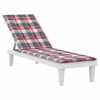 TREATLIFE HOME Comfortable Red Check Pattern Deck Chair Cushion, Water-Resistant