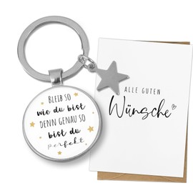 COLOFALLA Courage Gift Key Ring Stay So Like You Are Key Ring Best Friend Gifts Farewell Gift Colleague Motivational Gifts Farewell Gift, Mentallic