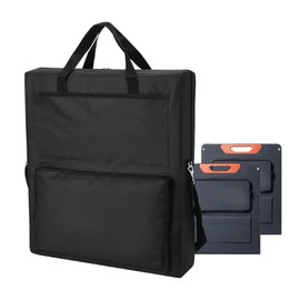 GAESHOW Bag for Solar Panel, Portable Solar Panel Bag, Foldable Solar Panel Storage Bag, Dustproof Solar Panel Bag with Shoulder Strap, black, Casual
