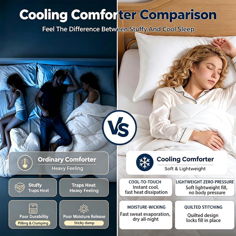 CLD Cooling Comforter Queen Size, Double-Sided Cooling for Hot Sleepers