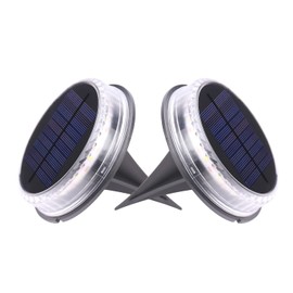 UCGG Solar Ground Lights LED Outdoor Solar Disk Lights, IP65 Waterproof In-Ground Lights Solar Garden Lights Landscape Lights for Pathway Deck Yard Lawn Walkway -2 Pack