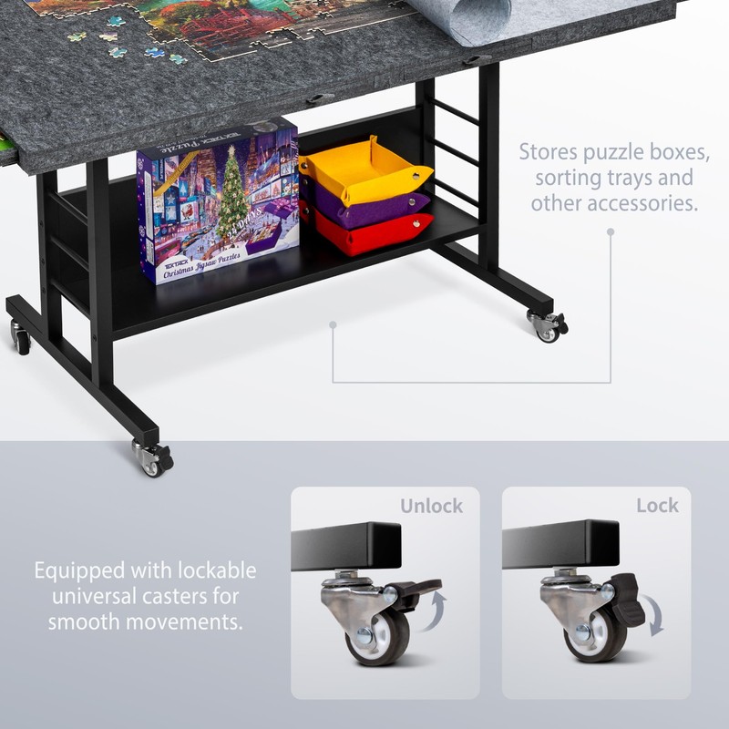 Tektalk 2000 Piece Foldable Felt Jigsaw Puzzle Board with Height