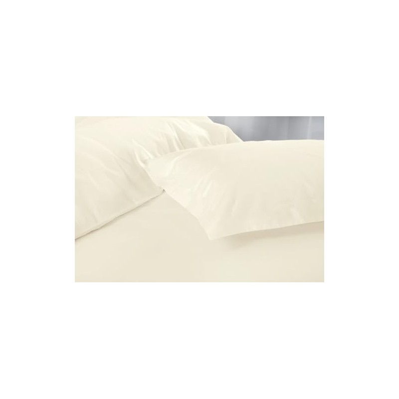 Microfibre Duvet Cover Set, Ultra Soft Bedding, 100% Polyester (Cream,