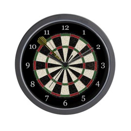 CafePress Dartboard Clock 10" Wall Clock for Livingroom, Kitchen, or Office
