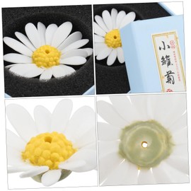 Levemolo Ceramic Incense Holder Beautiful Daisy Design for Study Bedroom Meditation