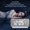 Projection Alarm Clock USB Rechargeable White Light Snooze Function Adjustable