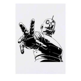 'Robot Reaching Out' Temporary Tattoo - Water Resistant, Skin-Safe, Non-Toxic Transfer (TO00083765)