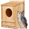 Barn Owl House,Owl Nesting Box for Outside, Wooden Screech Owls