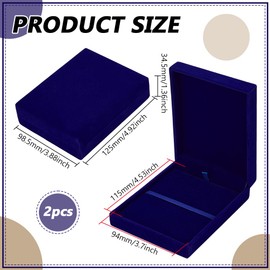 FINGERINSPIRE Pack of 2 Storage Boxes for Single Medals Midnight Blue Velvet Medal Case Rectangular Award Box Medals Organiser Boxes Velvet Medals Gift Boxes for Runners