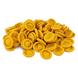 100 Pcs Disposable Finger Cots, Large Latex Finger Protectors for Clean and Dry Protection, Rubber Fingers Tips Tips for Beauty and Electronic Repair (Large Yellow)