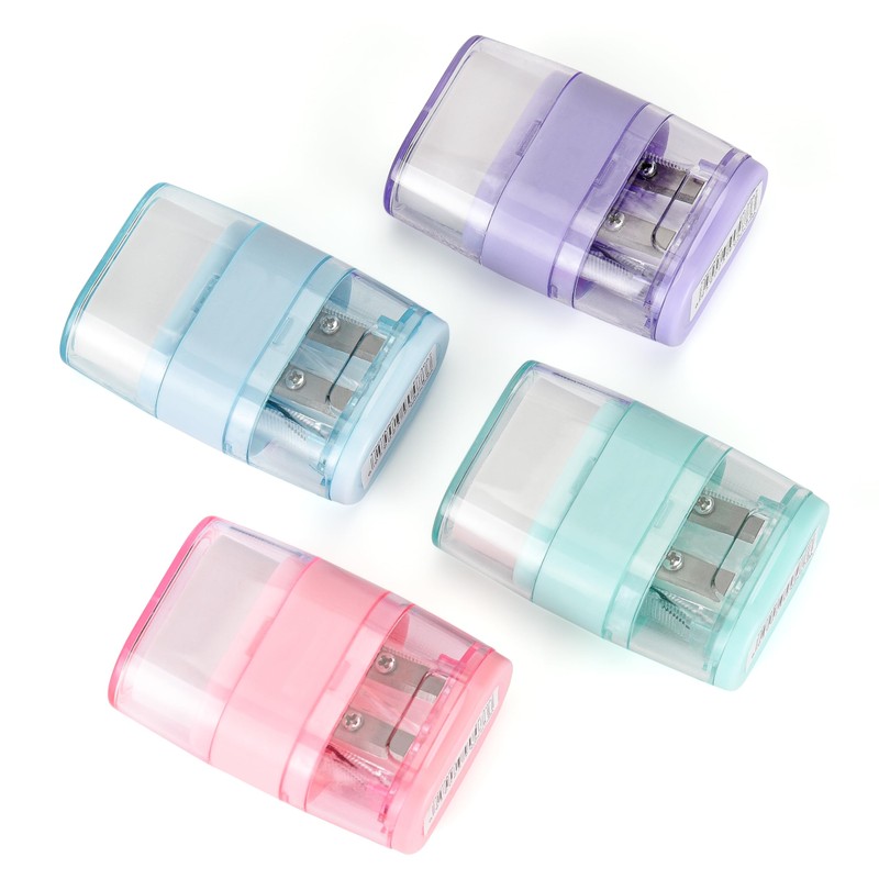 Waremew 1PCS Manual Pencil Sharpener with Eraser, 2 Sharpening Holes