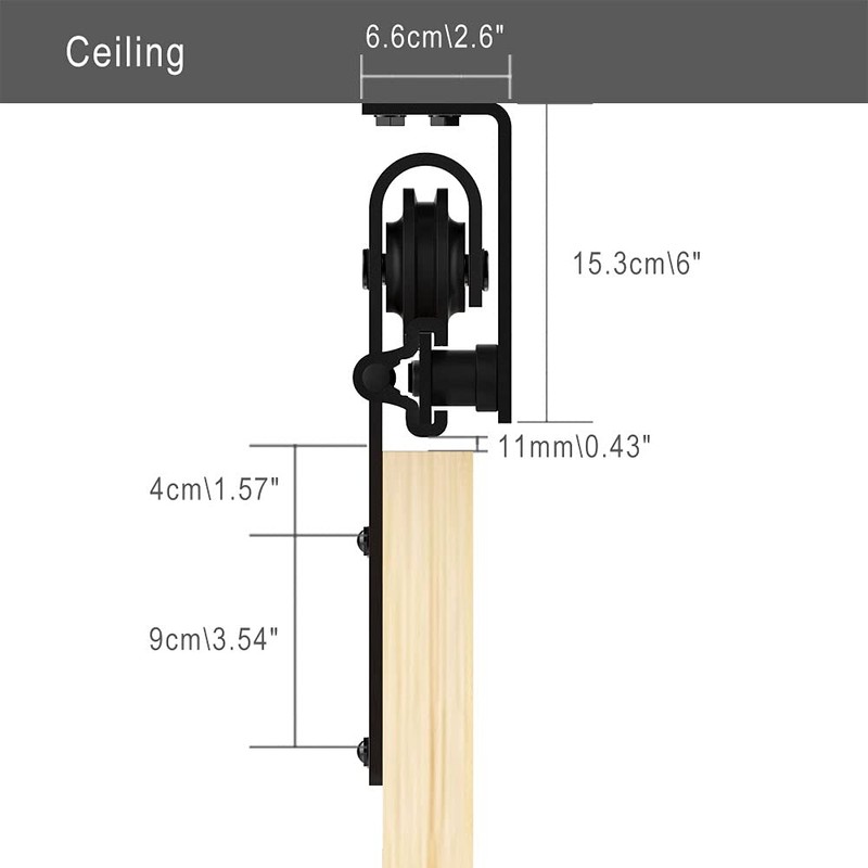 TSMST 10FT Ceiling Mount Sliding Barn Door Hardware Closet Track