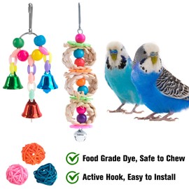 Bird Toy for Birds, Set of 17 Budgies Toy, Bird Swing Chew Toy, Bird Toy for Budgies, Macaws, Cockatiels, Parrots, Parakeets, Finches (Set of 13)