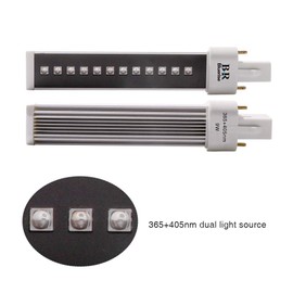 BLUERISE Gel Nail Lamp 9w Uv Led Light 4 Pcs 365 + 405nm Double Light Source Lamp Bulb 10000 Hours Led Replacement Tube for Professional Nail Salon Tools Studio Or Home Use