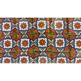 Handmade 100 CERAMIC TILES 1" X 1" Mexican Handmade Handpainted Clay Tile