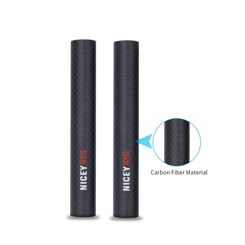 NICEYRIG Camera Carbon Rod (Pack of 2), Outer Diameter 0.6