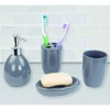 Home Basics 4-Piece Bathroom Accessory Set, Includes Soap/Lotion Dispenser, Toothbrush
