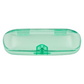 Tacy MP-6-8 Glasses Case, Stylish, Hard Case, Push Type, Lightweight, Compact, Plastic, Green