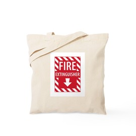 CafePress Fire Extinguisher Sign Tote Bag Reusable Natural Beige Canvas Shopping Bag