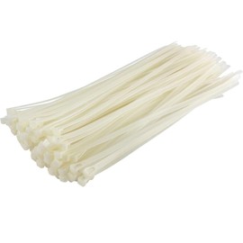 Gocableties Cable Ties Resealable White/Transparent, 150 mm x 7.6 mm, Pack of 100, Premium Quality, Reusable, Reusable Set