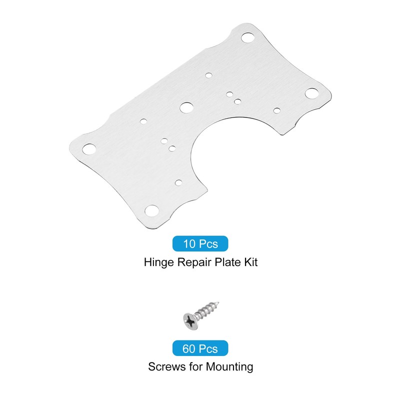 uxcell 10pcs Hinge Repair Kit, Cabinet Hinge Repair Plate with