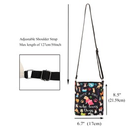 ENSIANTH Dogs Gift for Girls Dog Crossbody Bag Just a Girl Who Loves Dogs Lover Gifts Dog Print Small Crossbody Purse Shoulder Handbag (24822 Girls Dog C)