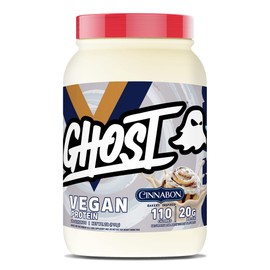 GHOST Vegan Protein Powder, Cinnabon - 2lb, 20g of Protein - Plant-Based Pea & Organic Pumpkin Protein - ­Post Workout & Nutrition Shakes, Smoothies, & Baking - Soy & Gluten-Free