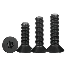 Qrity 50 PCS Flat Head Machine Screws, M3 x 12mm Countersunk Head Torx Screws, 10.9 High Tensile Allen Screws Bolts, Machine Screws Fasteners, Black Screw
