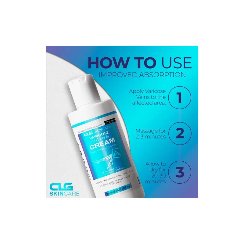 Clg Skincare - Crema Para Venas Varicosas, Loción De Rescate