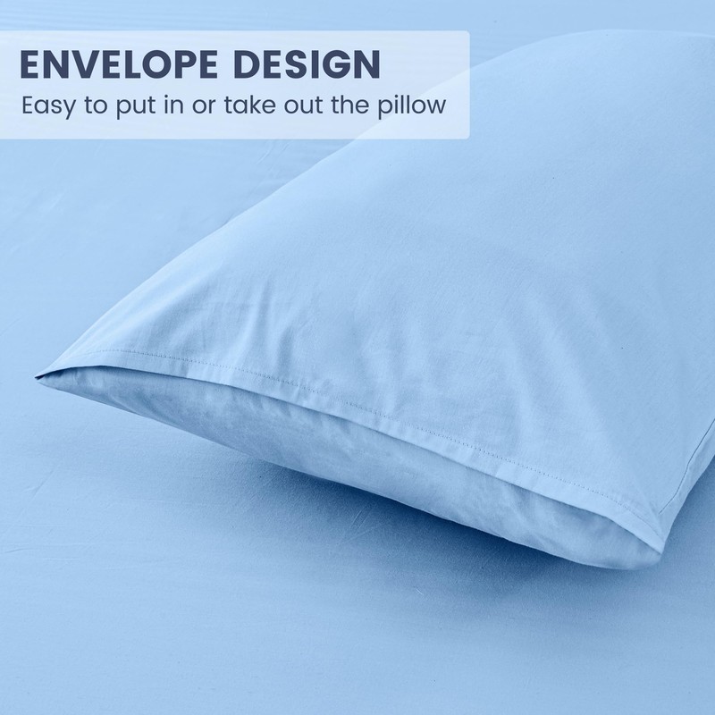 LINENOVA 100% Luxury Cotton Standard Pillowcases(Set of 2),Super Soft and