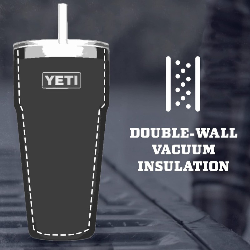 YETI Rambler 26 oz Straw Cup, Vacuum Insulated, Stainless Steel